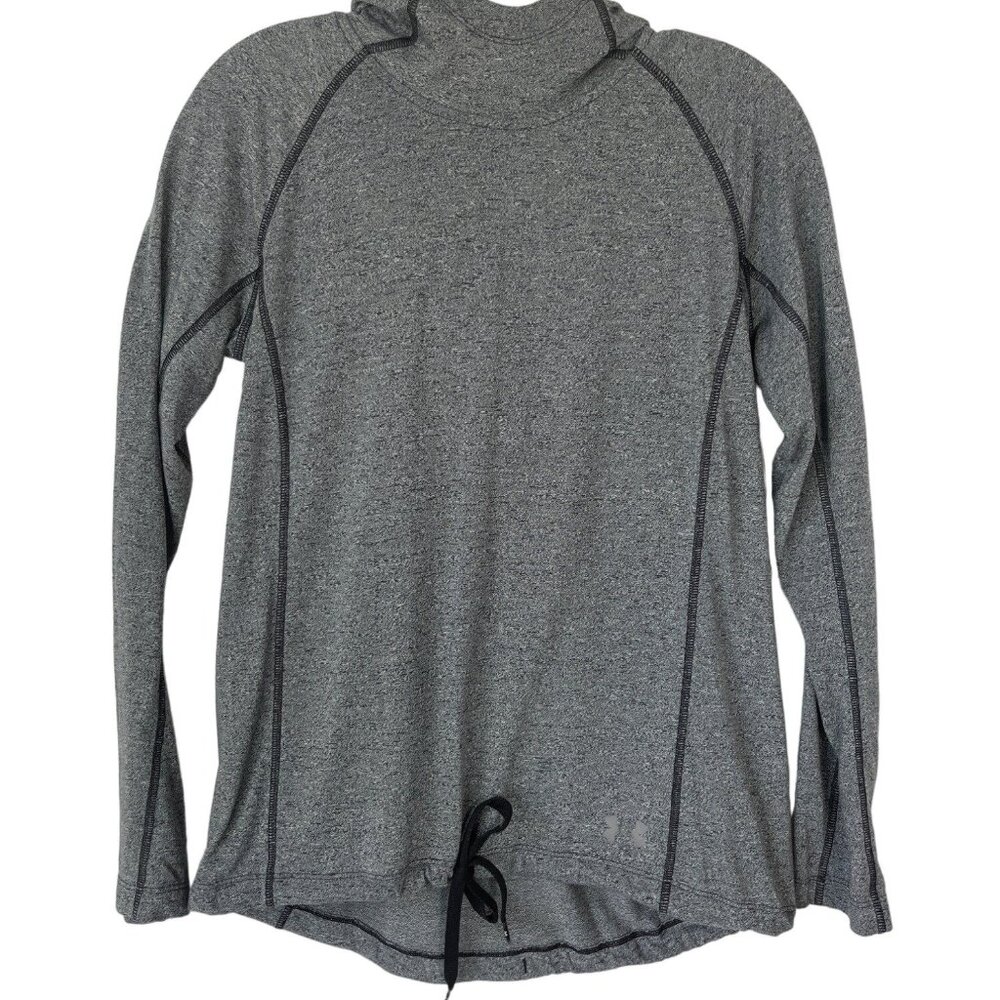 Under Armour Hoodie Shirt Womens Medium Gray High Neck Activewear